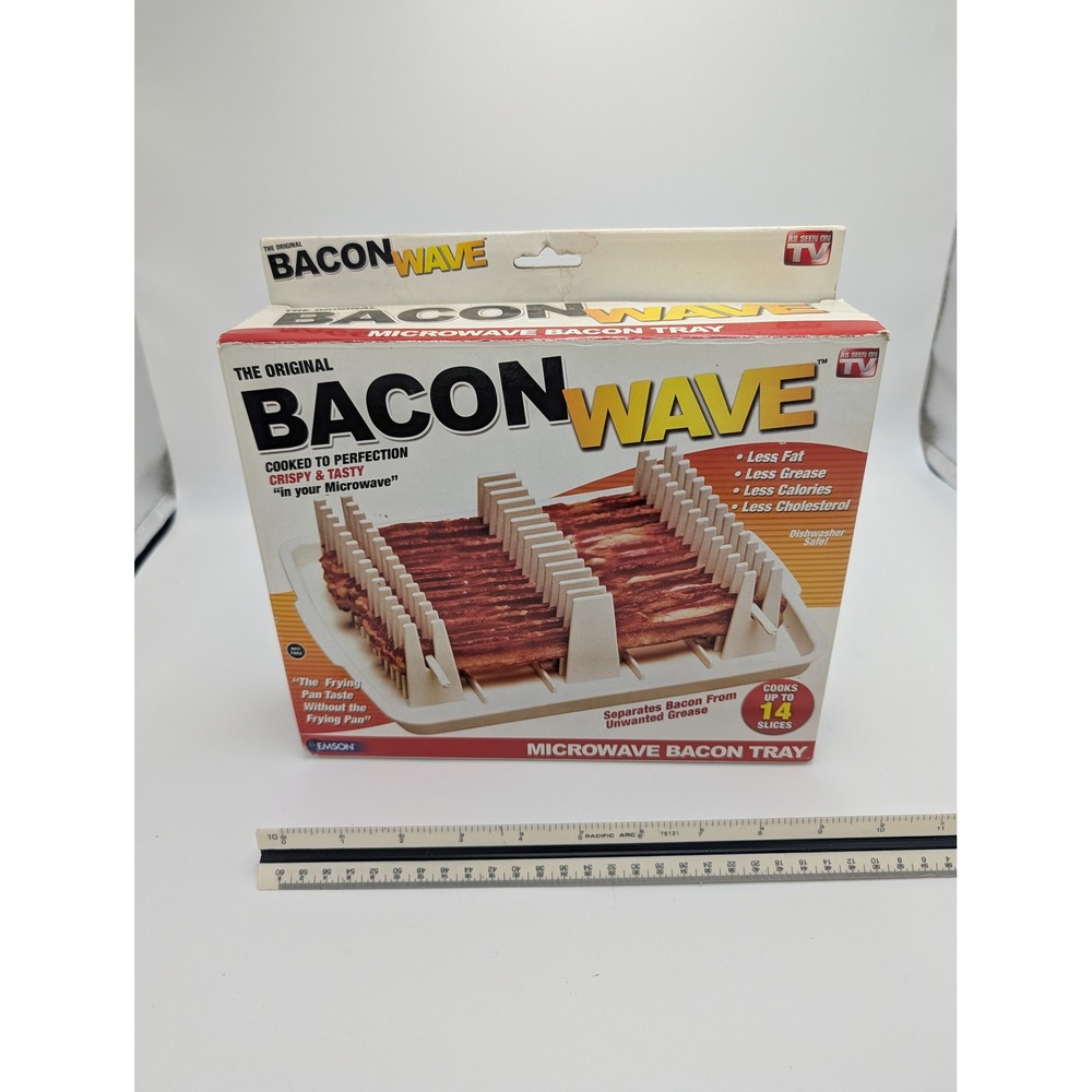 Emson‎ Bacon Wave Microwave Tray As Seen On TV Cooks 14 Slices Dishwasher Safe